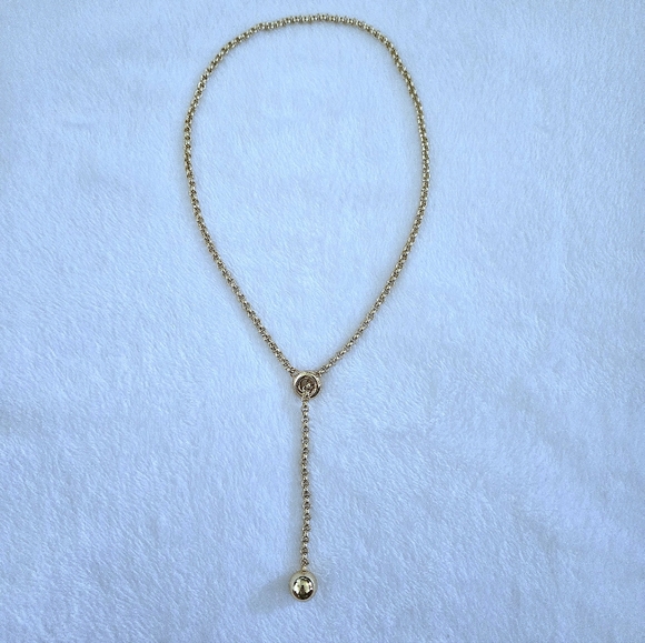 Happily😄 Grey🩶 Gold💛 Lariat Necklace - NWT - Picture 16 of 16